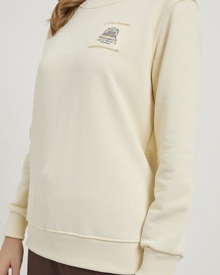 Damen-Sweatshirt mit Stehkragen und Applikationen