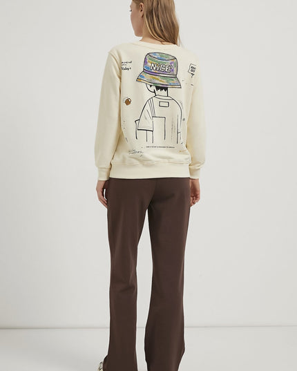 Damen-Sweatshirt mit Stehkragen und Applikationen