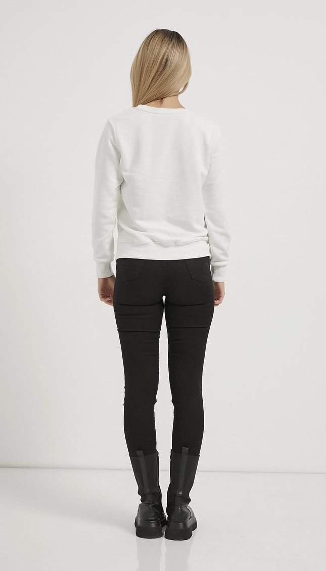 Bedruckter Fahrradkragen-Sweatshirt für Damen