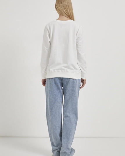 Damenpullover mit Sternstickerei