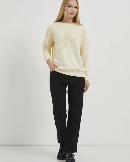 Damenpullover mit Sternstickerei