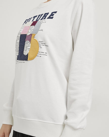 Bestickter Fahrradkragen-Sweatshirt für Damen