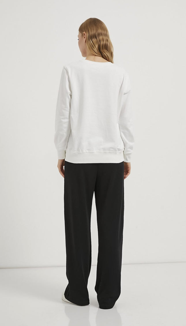 Bestickter Fahrradkragen-Sweatshirt für Damen