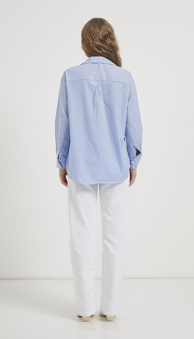 Damenhemd mit gestreiften Taschen