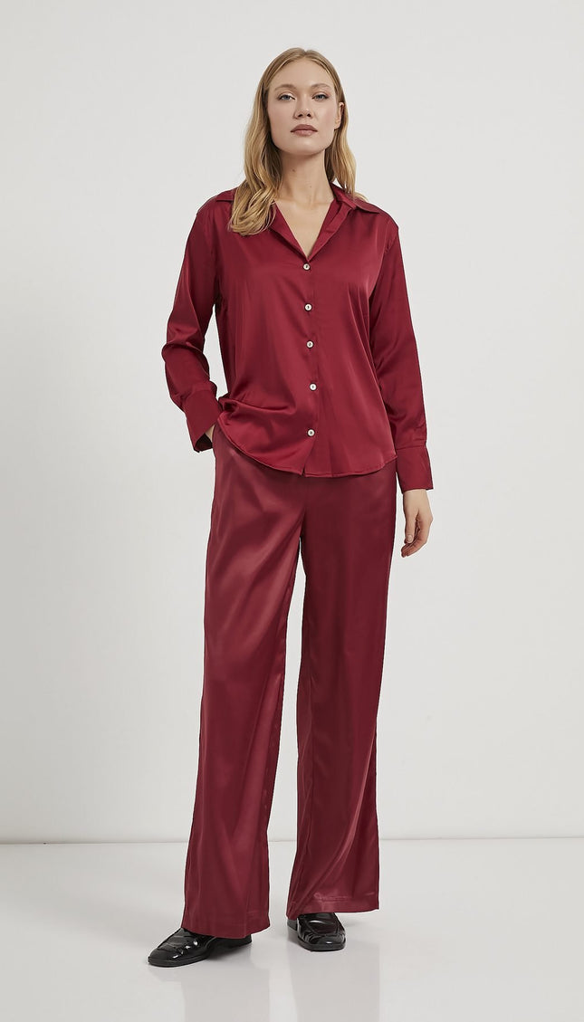 Satin-Fließendes Damenhemd