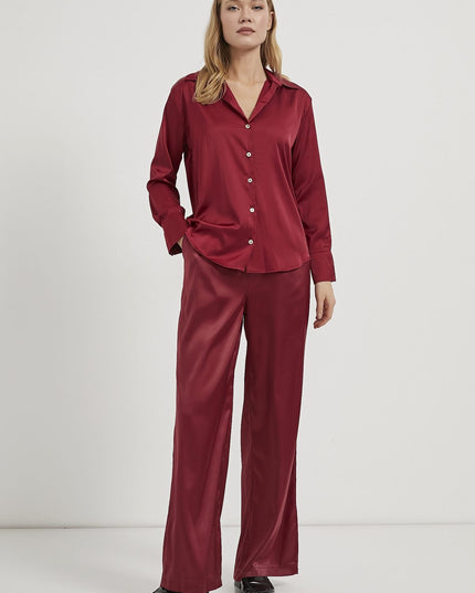 Satin-Fließendes Damenhemd