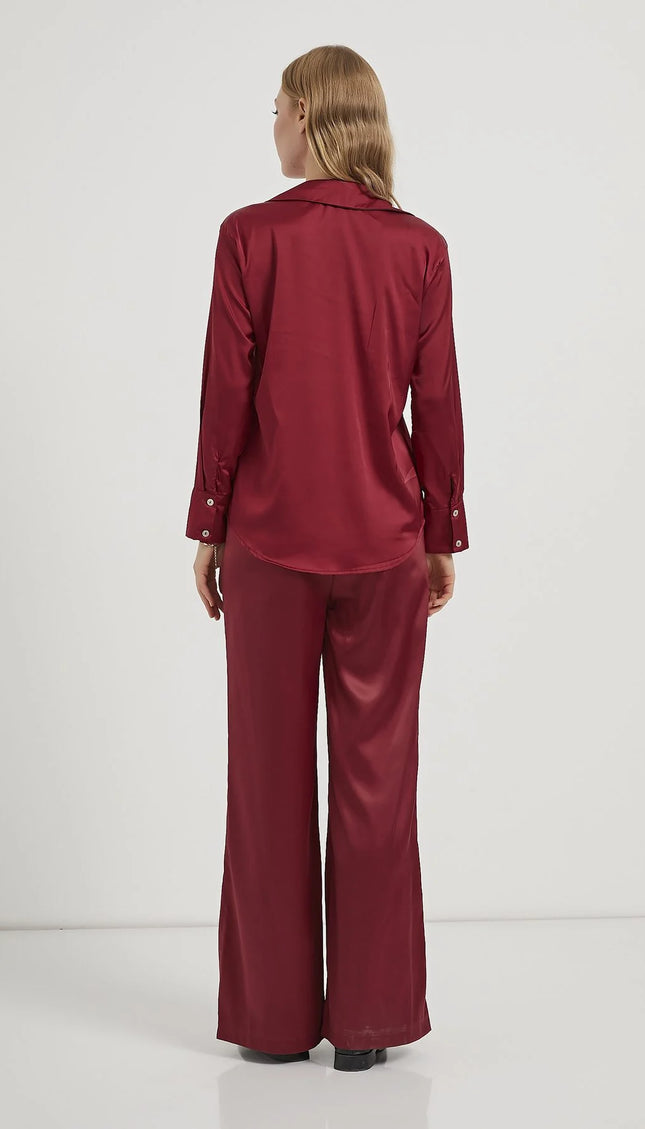 Satin-Fließendes Damenhemd