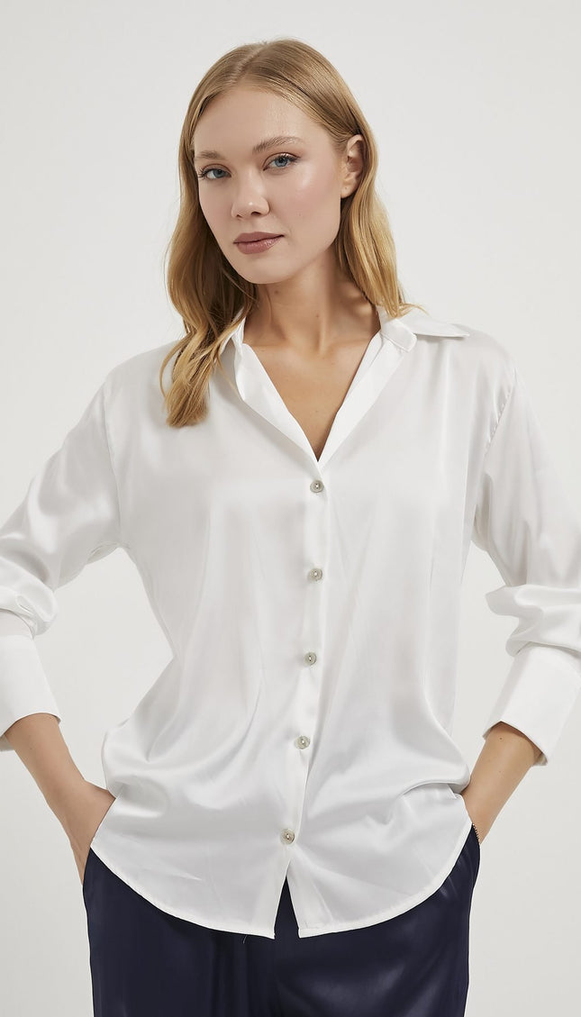 Satin-Fließendes Damenhemd