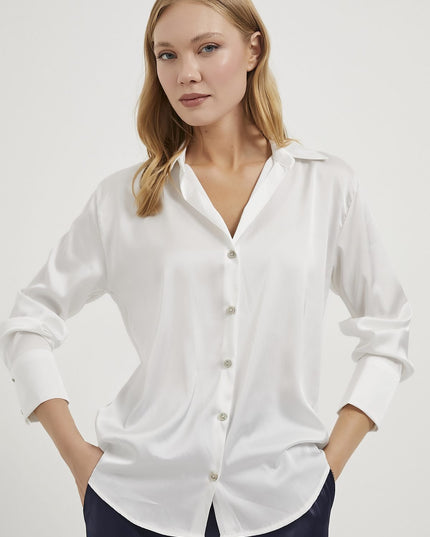 Satin-Fließendes Damenhemd