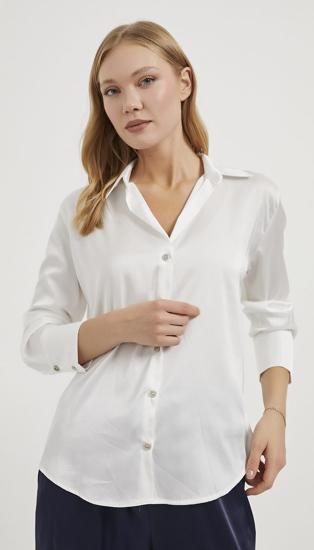 Satin-Fließendes Damenhemd