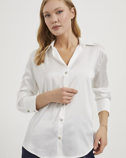 Satin-Fließendes Damenhemd