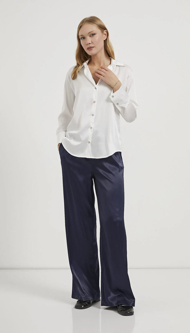 Satin-Fließendes Damenhemd