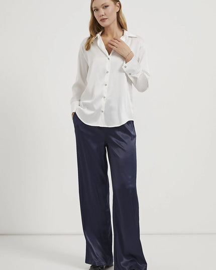 Satin-Fließendes Damenhemd