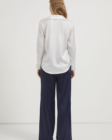 Satin-Fließendes Damenhemd