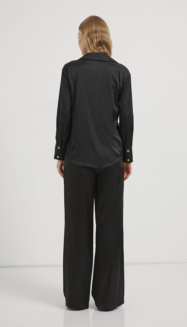 Satin-Fließendes Damenhemd