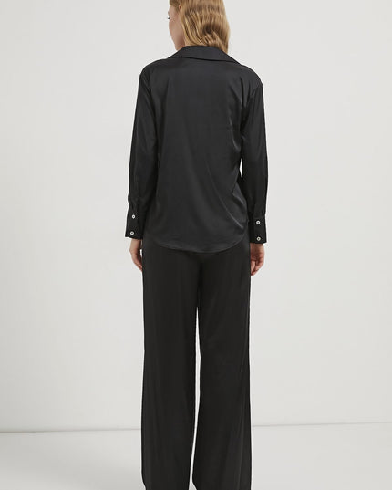 Satin-Fließendes Damenhemd