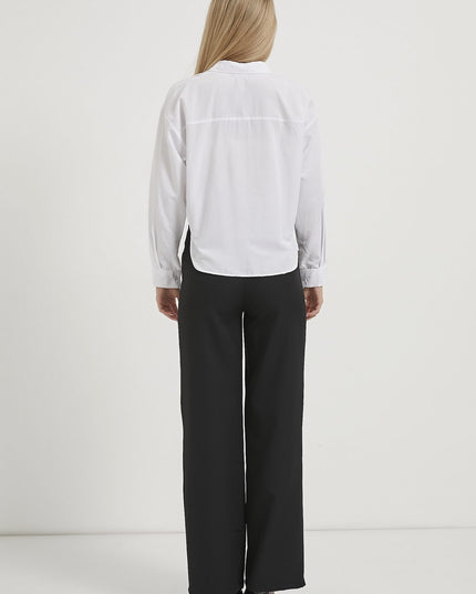 Damen-Crop-Shirt mit Accessoire-Details