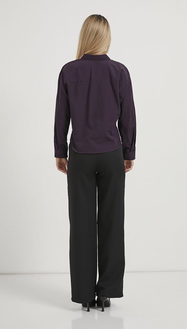 Damen-Crop-Shirt mit Accessoire-Details