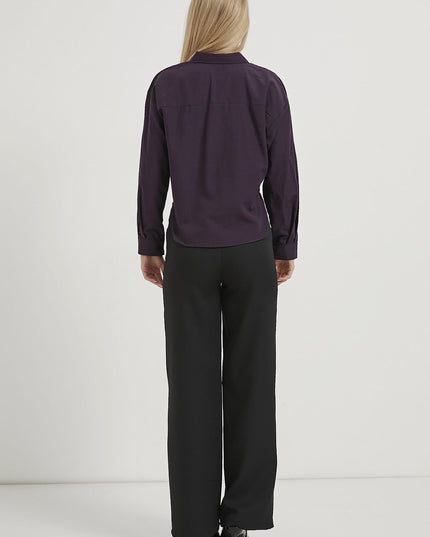 Damen-Crop-Shirt mit Accessoire-Details