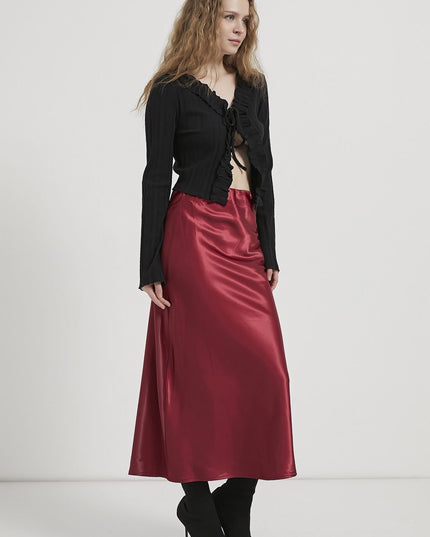 Damen Satinrock mit elastischem Bund