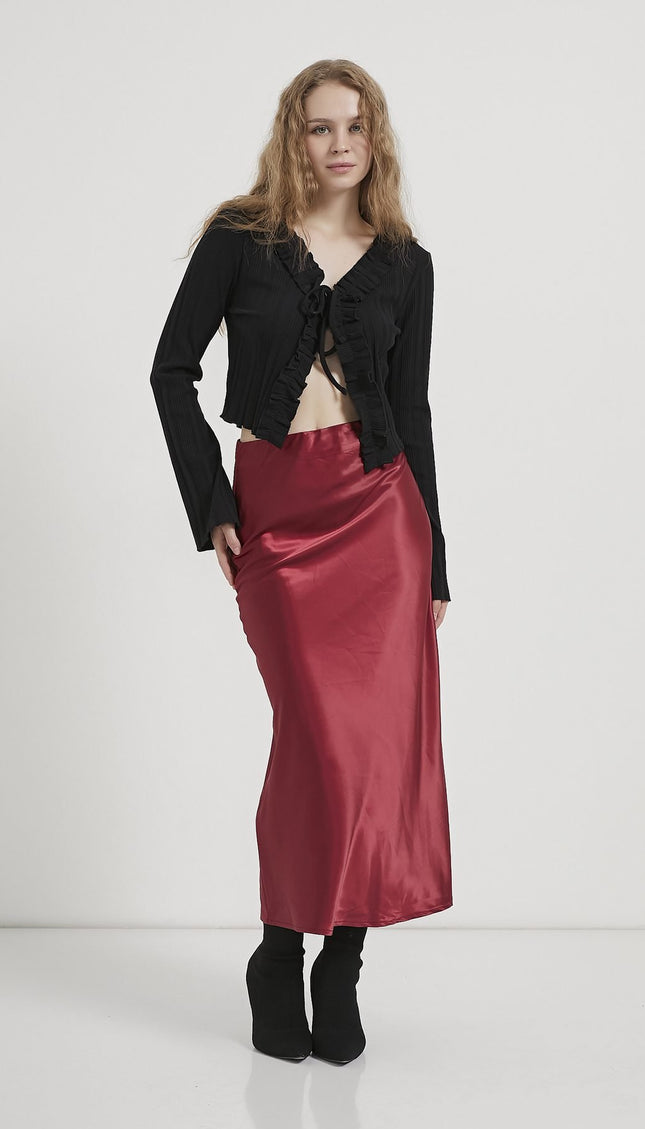Damen Satinrock mit elastischem Bund