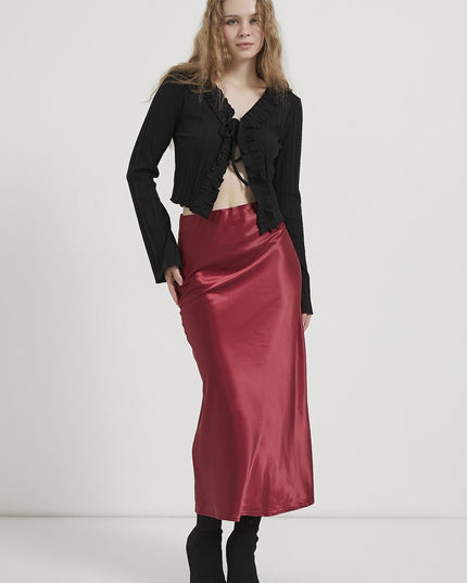 Damen Satinrock mit elastischem Bund