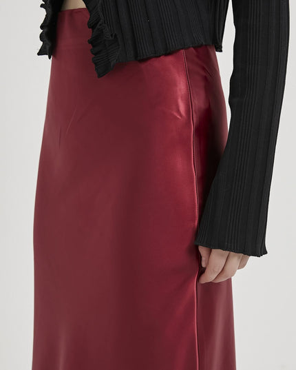 Damen Satinrock mit elastischem Bund