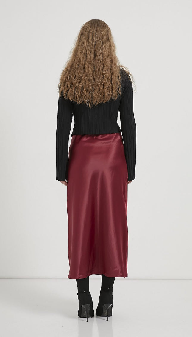 Damen Satinrock mit elastischem Bund