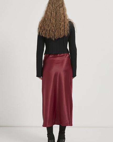 Damen Satinrock mit elastischem Bund