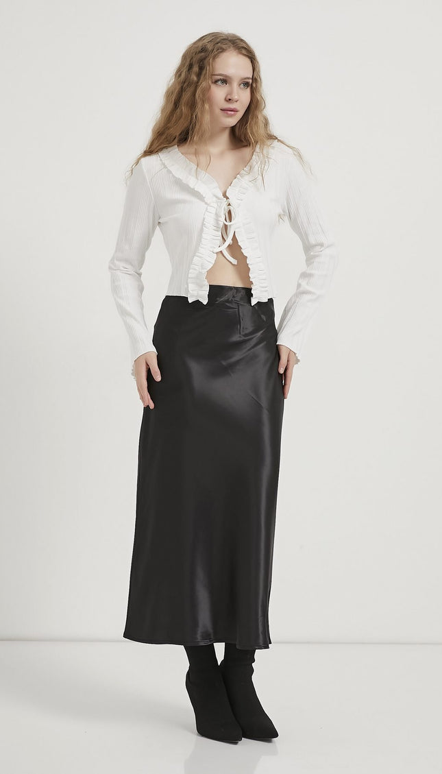 Damen Satinrock mit elastischem Bund