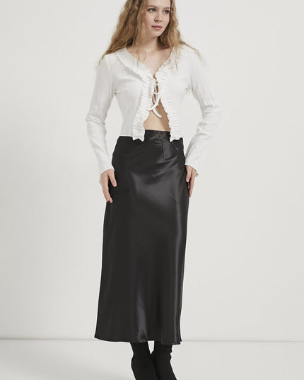 Damen Satinrock mit elastischem Bund