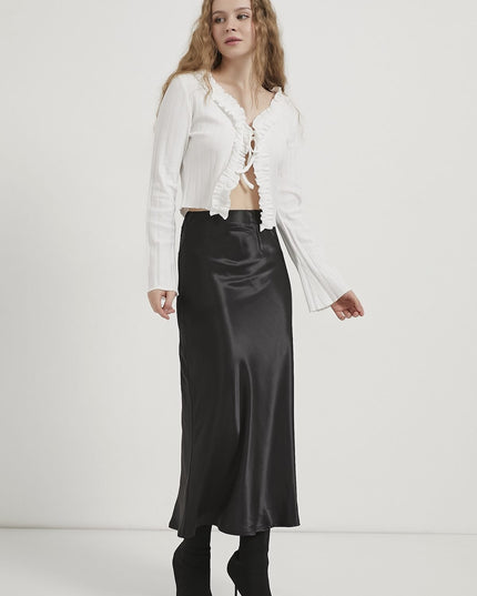 Damen Satinrock mit elastischem Bund