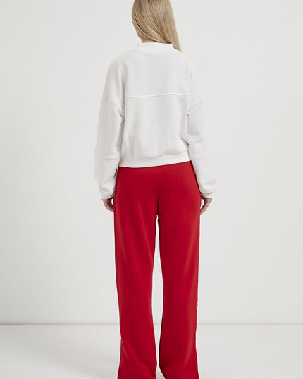 Jogginghosen für Damen mit Herzstickerei rot/weiß