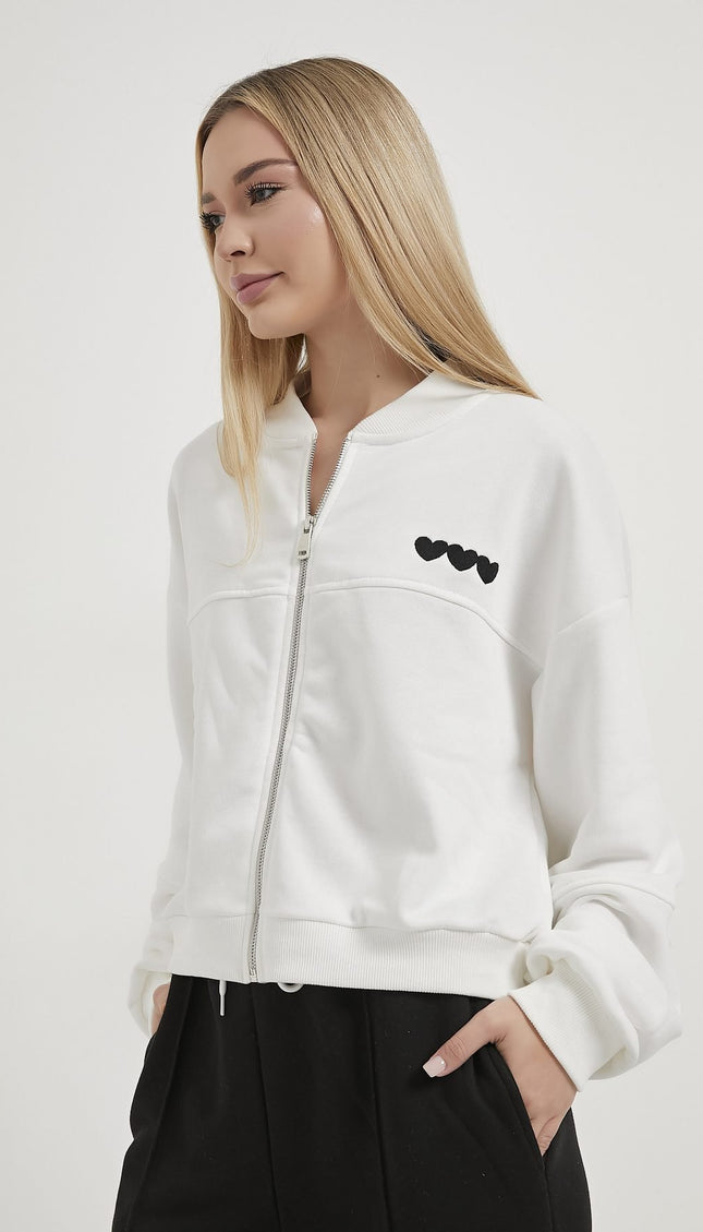 Jogginghosen für Damen mit Herzstickerei schwarz/weiß