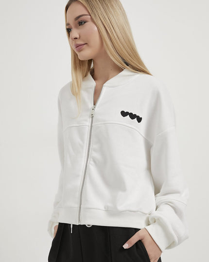 Jogginghosen für Damen mit Herzstickerei schwarz/weiß