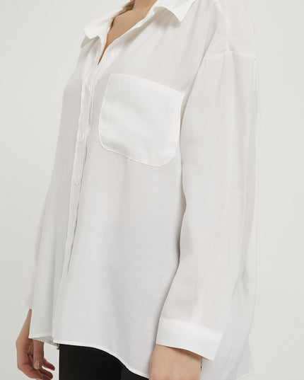 Modal Oversize Damenhemd mit Offenem Kragen