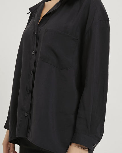 Modal Oversize Damenhemd mit Offenem Kragen