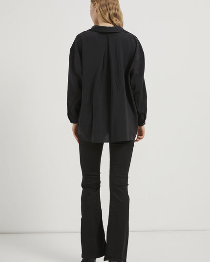 Modal Oversize Damenhemd mit Offenem Kragen