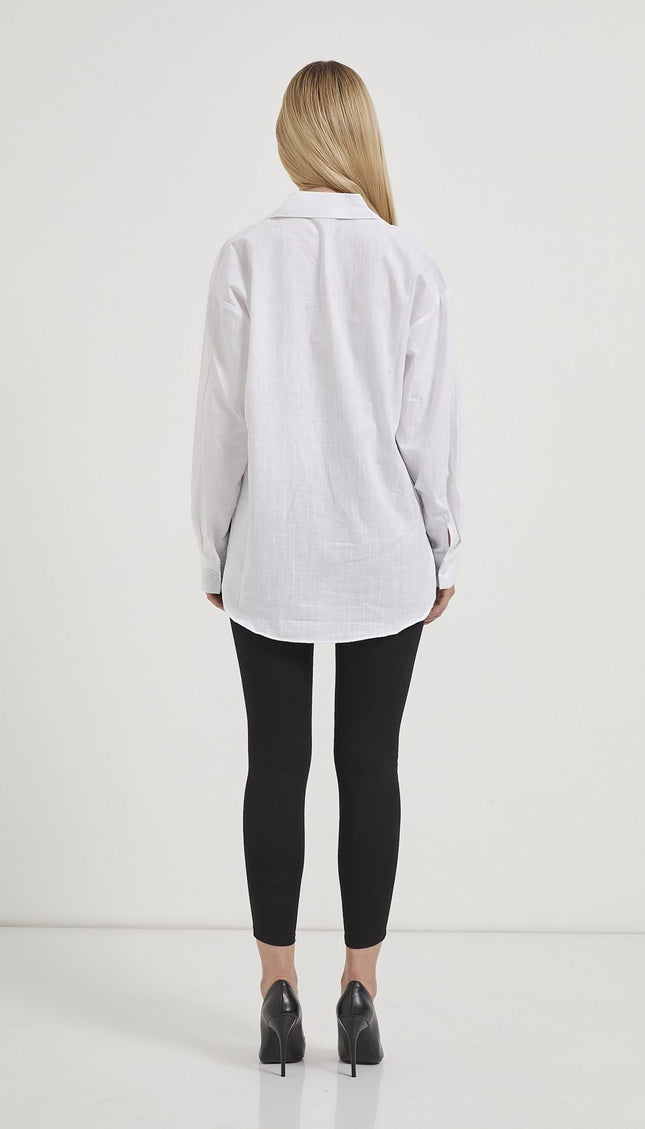 Damenhemd mit Katzenstickerei