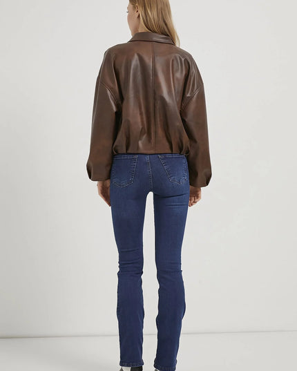 Damenjacke mit Kunstleder‑Bombergürtel