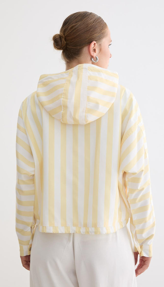 Marine-gestreifte Kapuzenjacke