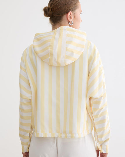 Marine-gestreifte Kapuzenjacke