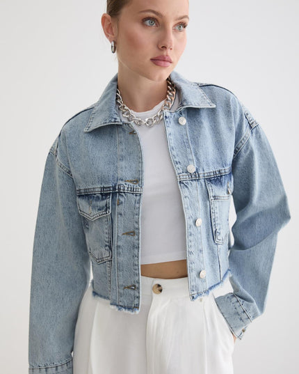 Damen-Crop-Jeansjacke