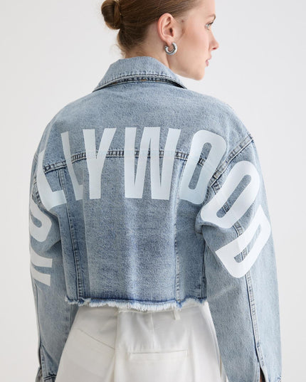 Damen-Crop-Jeansjacke