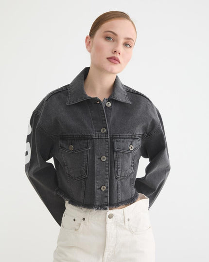 Damen-Crop-Jeansjacke