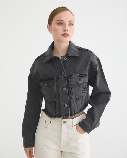 Damen-Crop-Jeansjacke