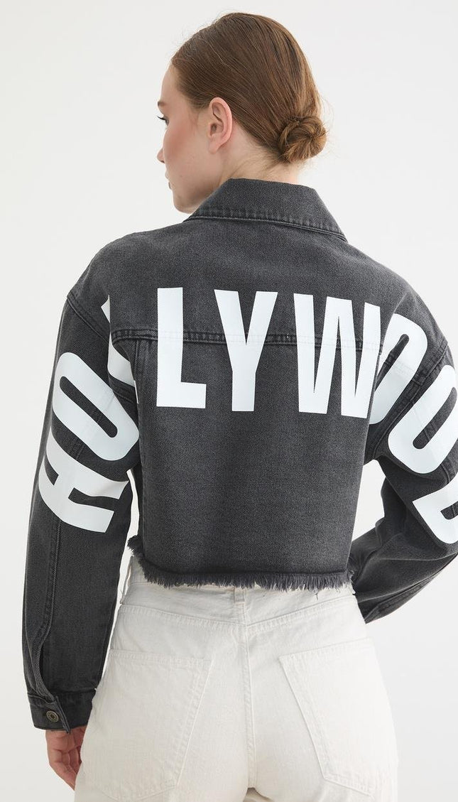 Damen-Crop-Jeansjacke