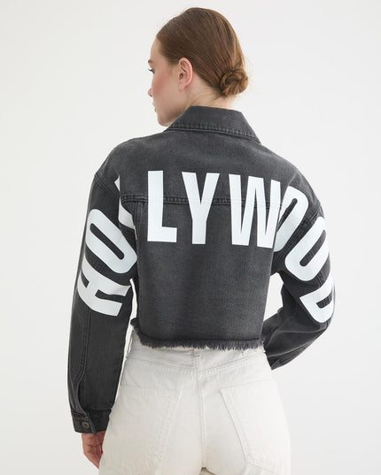 Damen-Crop-Jeansjacke