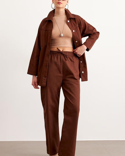 Gabardinenhosen mit elastischer Taille