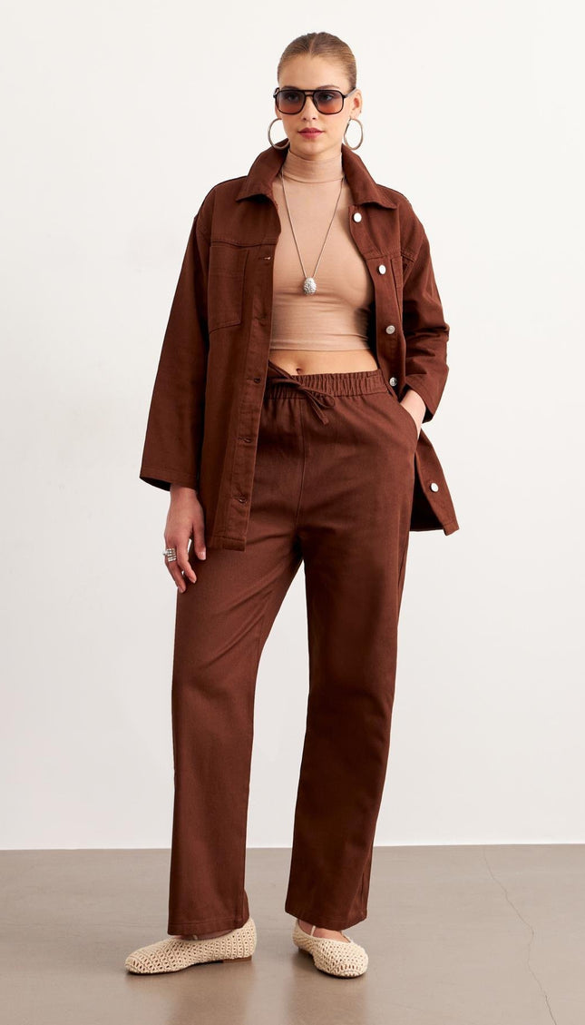 Gabardinenhosen mit elastischer Taille